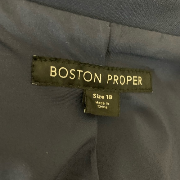Boston Proper Blue Double Breasted Nautical Button Blazer Size 18 - Picture 9 of 11